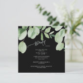 Eucalyptus Black en Green Vrijgezellenfeest Kaart (Staand voorkant)