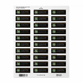 Eucalyptus Black Gold Stripes Return Address Label (Full Sheet)