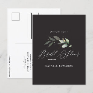 Eucalyptus Black gold vrijgezellenfeest Aankondigingskaart