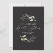 Eucalyptus Black gold vrijgezellenfeest Save The Date (Voorkant)