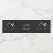 Eucalyptus Black gold vrijgezellenfeest Waterfles Etiket (Enkel label)