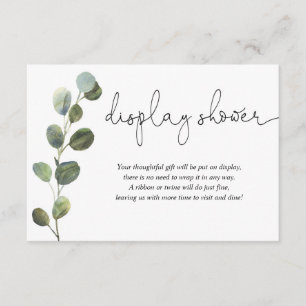 Eucalyptus Black White baby shower display douche Informatiekaartje