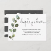 Eucalyptus Black White baby shower display douche Informatiekaartje (Voorkant / Achterkant)