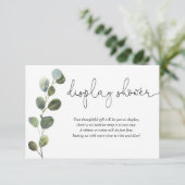 Eucalyptus Black White baby shower display douche Informatiekaartje (Staand voorkant)