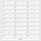 Eucalyptus blad bruiloft gast adres labels (Vel)