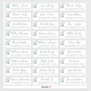 Eucalyptus blad bruiloft gast adres labels