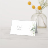 Eucalyptus blad bruiloft gevouwen plaats kaarten plaatskaartje (Achterkant)
