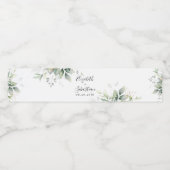 Eucalyptus blad bruiloft water fles labels waterfles etiket (Enkel label)