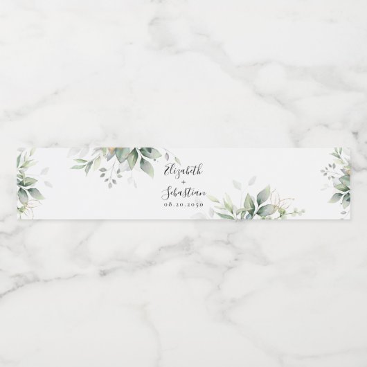 Eucalyptus blad bruiloft water fles labels waterfles etiket (Enkel label)