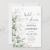 Eucalyptus Blad Groen Bruidsdouche Uitnodiging (Voorkant)