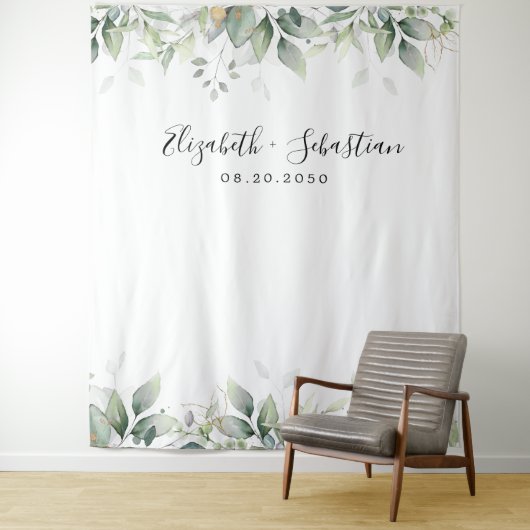 Eucalyptus blad groen bruiloft achtergronden wandkleed (In situ)