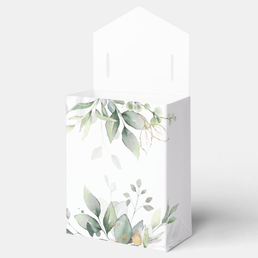 Eucalyptus blad groen bruiloft bedankdoosjes (Geopend)