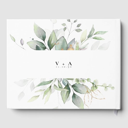 Eucalyptus blad groen bruiloft gastenboek (Achterkant)