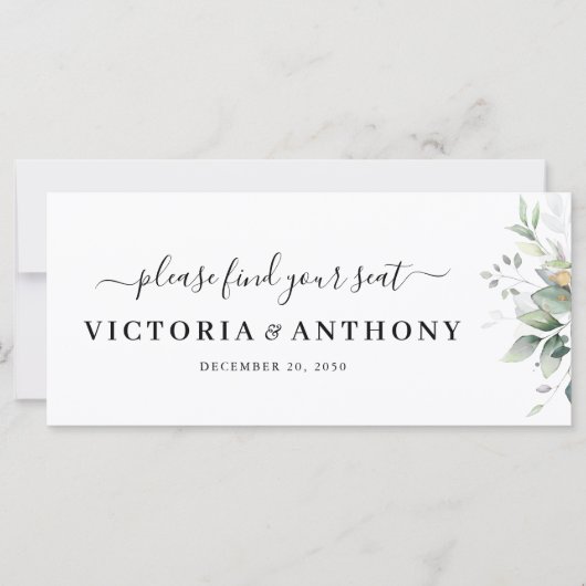 Eucalyptus blad groen bruiloft hoofd tafel teken (Voorkant)