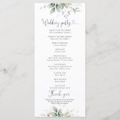 Eucalyptus blad groen bruiloft programma programmakaart (Achterkant)