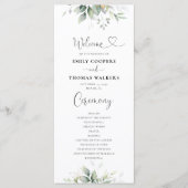 Eucalyptus blad groen bruiloft programma programmakaart (Voorkant)