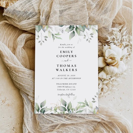 Eucalyptus blad groen bruiloft uitnodiging