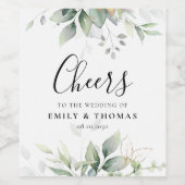 Eucalyptus Blad Groen Bruiloft Wijn Label Wijn Etiket (Enkel label)