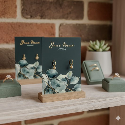 Eucalyptus blad oorbel display kaart