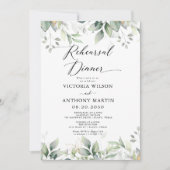 Eucalyptus blad repetitie diner uitnodiging (Voorkant)