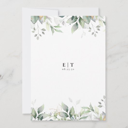 Eucalyptus blad verlovingsfeest uitnodiging (Achterkant)