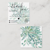 Eucalyptus blad waterverf groene orde dank u vierkante visitekaartje (Voorkant / Achterkant)