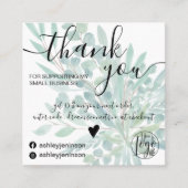 Eucalyptus blad waterverf groene orde dank u vierkante visitekaartje (Voorkant)