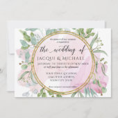 Eucalyptus bladeren blush moderne Waterverf bruilo Kaart (Voorkant)