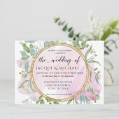 Eucalyptus bladeren blush moderne Waterverf bruilo Kaart (Staand voorkant)