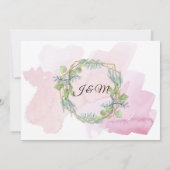 Eucalyptus bladeren blush moderne Waterverf bruilo Kaart (Achterkant)