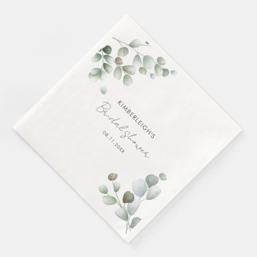 Eucalyptus Bladeren Bruidsdouche Servet (Hoek)