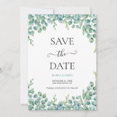 Eucalyptus Bladeren Bruiloft Save The Date (Voorkant)