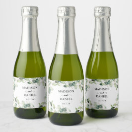 Eucalyptus Bladeren Bruiloft Sparkling Wijnetiket
