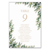 Eucalyptus Bladeren Elegante Tafelkaart Kaart (Voorkant)