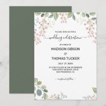 Eucalyptus bladeren en roze bloemen bruiloft