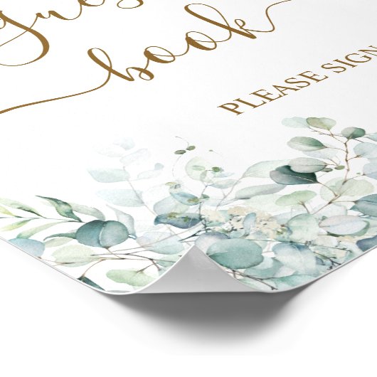 Eucalyptus Bladeren Gastboek Shower Zang Poster (Hoek)