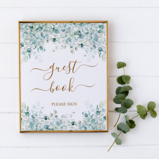 Eucalyptus Bladeren Gastboek Shower Zing Poster