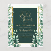 Eucalyptus Bladeren GOUD Bruidsdiner Uitnodiging Flyer (Voorkant)