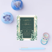 Eucalyptus Bladeren GOUDEN BRUILOFT QR CODE UITNOD Flyer (Enkel)