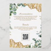 Eucalyptus Bladeren Gouden Kant QR Code Moslim Bru Folie Uitnodiging (Achterkant)
