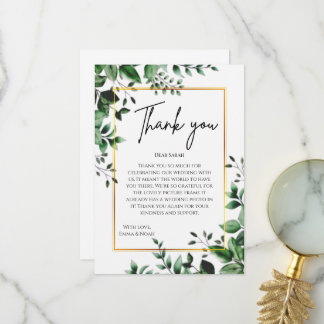 Eucalyptus Bladeren Gouden Lijst Trouw Dank Je Bedankkaart