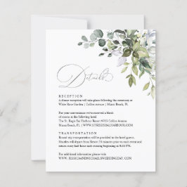 Eucalyptus Bladeren Groene Huwelijksdetailskaart Kaart