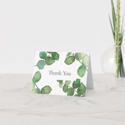 Eucalyptus Bladeren Groenery Dank U Kaart (Voorkant)