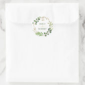 Eucalyptus bladeren krans gouden accenten ronde sticker (Tas)
