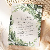 Eucalyptus bladeren krans moderne bruiloft kaart