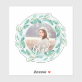 Eucalyptus Bladeren op Blauw Afstuderen Foto en Ja Sticker (Vel)