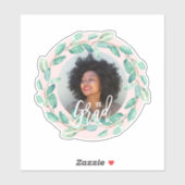 Eucalyptus Bladeren op Blush Afstuderen Foto en Ja Sticker (Vel)