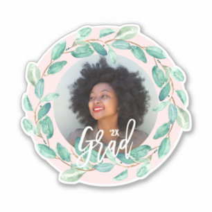 Eucalyptus Bladeren op Blush Afstuderen Foto en Ja Sticker