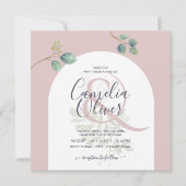 Eucalyptus Bladeren Overlay Boog Bruiloft Kaart (Voorkant)