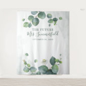 Eucalyptus Bladeren Succulent Photo Booth Wandkleed (Voorkant)